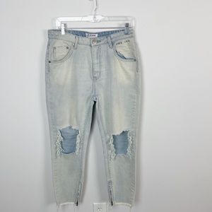 One Teaspoon Brando High Waist Freebirds Jeans Whiskey Blue Size 32